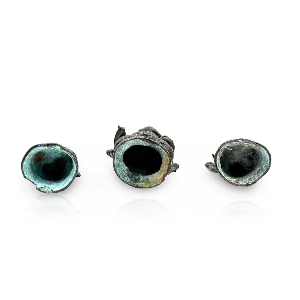 Vintage Thai Bronze Ganesha Vishnu Deity Statue Set 4" Sacred Altar Thailand - Picture 10 of 10